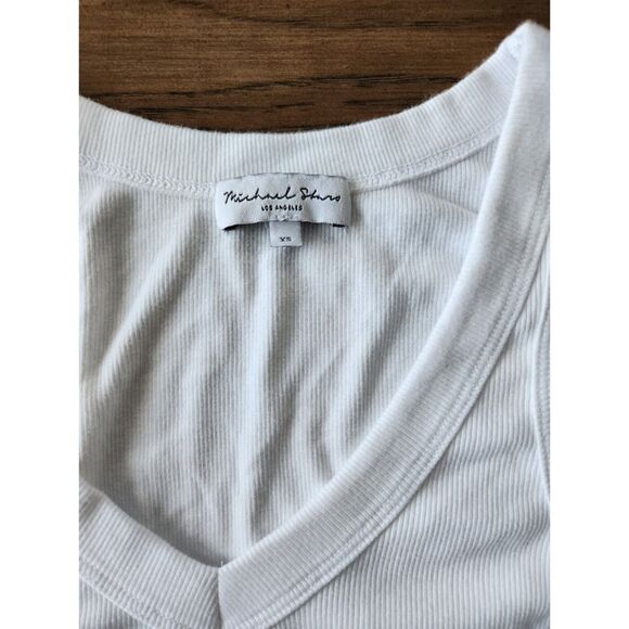 Michael Stars Halley Ribbed Tank with Ruching | Size XS - Picture 4 of 8